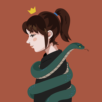 Snake Queen crown illustration queen snake vector