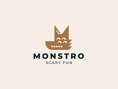 Monstro character halloween horror logo logotype minimalism monster nature wolf zoo