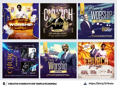 6 Church Flyer Templates - Bundle advertisement catholic church christian church flyers church invitation church worship design download bundle download psd flyer flyers gospel graphic design instagram template layout pastor print template social media template template