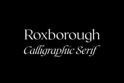 Roxborough CF calligraphy serif font display fancy font humanist italic italics lettering motion retro typeface vintage