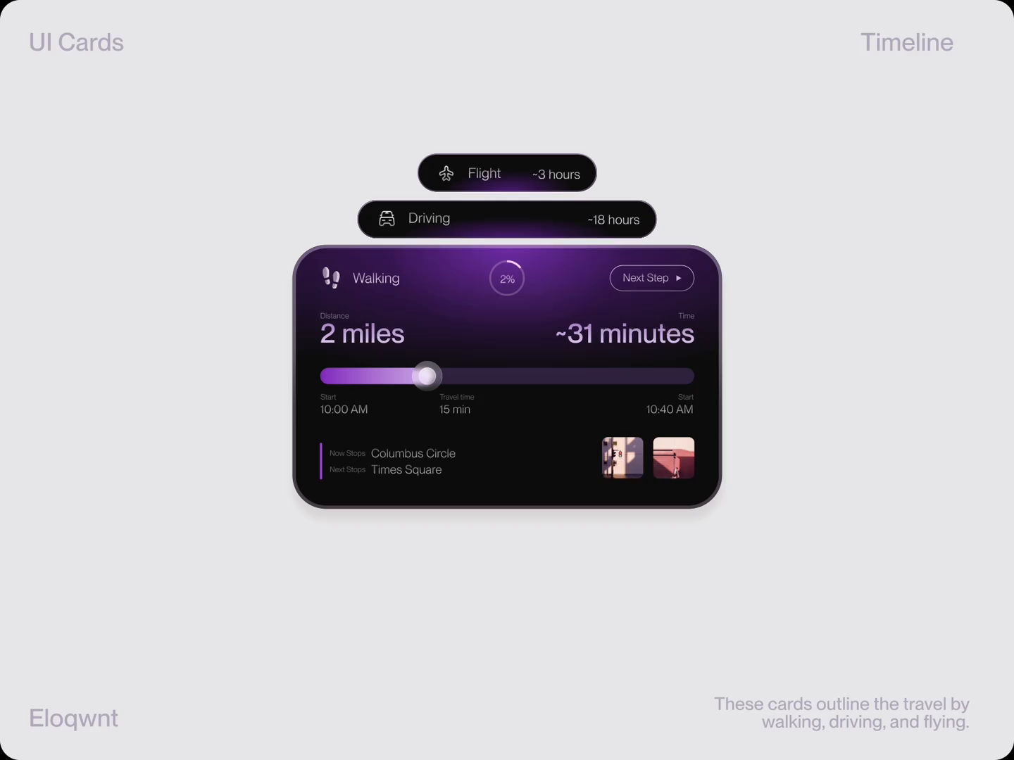 Example of UI Cards Animations For Booking Platform