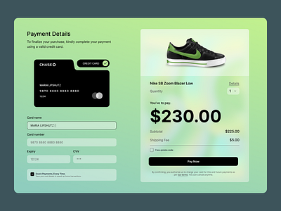 Payment Checkout checkout dailyui green payment sneakers ui