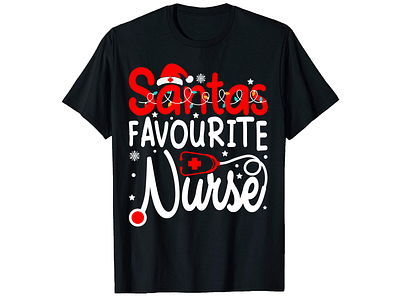 SANTAS FAVOURITE NURSE adobe illustrator branding christmas design graphic design illustration illustrator santas t shirt design tshirt tshirts typography vector