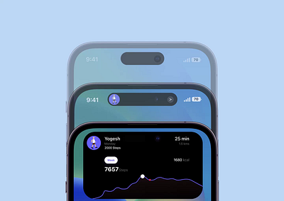 Dynamic Island Interactive UI animation apple dynamicisland illustration ios motion graphics notification ui