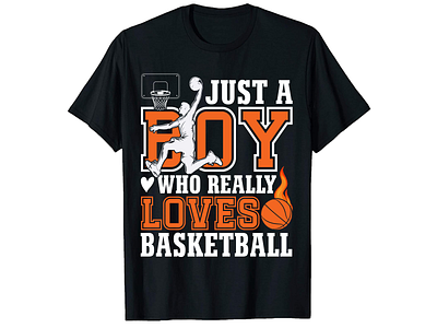 JUST A BOY WHO LOVES BSAKETBALL T SHIRT DESIGN basketball basketball t shirt design branding design graphic design illustration illustrator logo love t shirt design tshirts typography vector