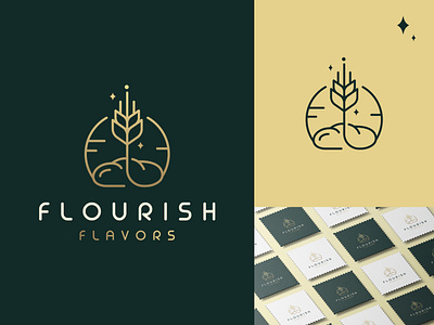 Flourish Flavors bakery branding graphic design logo logodesign logofolio