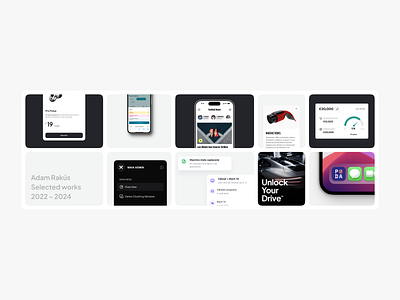 Recent work selection app cion bento digital product design modern design monochromatic portfolio product design recent work showcase ui ux web design