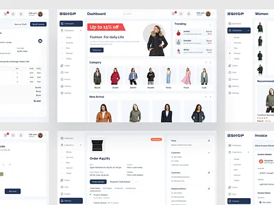E-Commerce Dashboard admin dashboard admin panel buyer information create invoice ecommerce ecommerce store ecommerch dashboard fashion minimal new online store order feedback product card saas shopif top bar trend ui ux user dashboard webapp