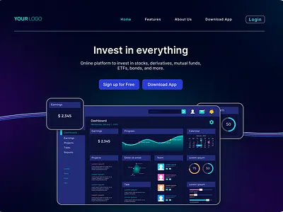 Trading Platform Webpage UI Design branding graphic design logo ui