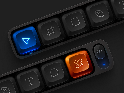 3D Figma Toolbar 3d apple bar blue button dark figma glow icon keyboard keys mac orange switch tool tools type ui