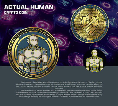 ACTUAL HUMAN CRYPTO COIN 3d animation branding coin crypto design graphic design illustration logo ui