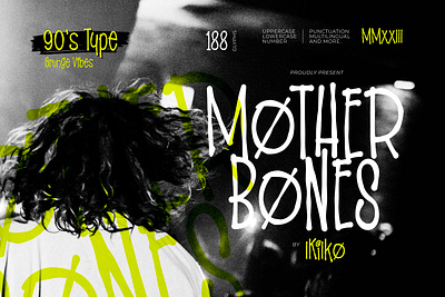 Mother Bones - 90s Font Grunge 90s cover doodle font fonts grunge handwriting journal note notebook poster seattle street style type typeface typo typography