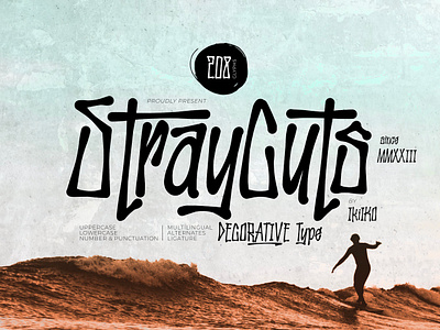 Stray Cuts - Decorative Font 90s beach clothing cool curl decorative font fonts handwriting hawaii rip shaka streetwear surf surfer surfing type typeface typo typography