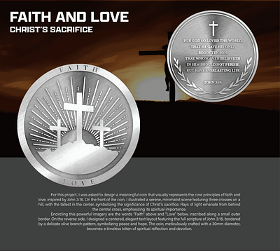 FAITH AND LOVE CHRIST'S SACRIFICE 3d animation branding coin crypto design graphic design illustration logo ui