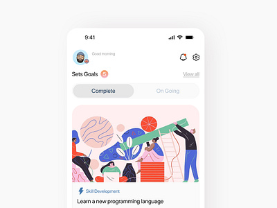Goal Settings for Language Learning Interface app clean design ui uiux ux
