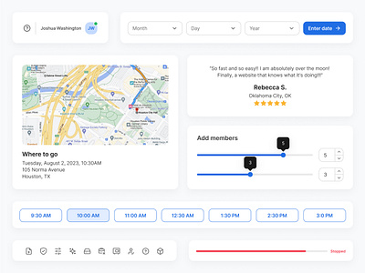 Design system components appointment button component components dashboard design system figma icons map modules progress bar responsive rwd slider system testimonial ui usability ux