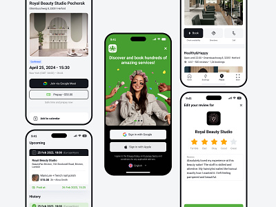 Appointment app (for clients) app appointment book booking design login rate scheduling service signup ui ux webdesign