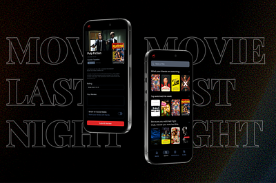 Movie Review App app cinemalovers dark digitalcinema entertainmentapp film filmapp filmreview graphic design movie movieratings moviereview movieui red review ui ux