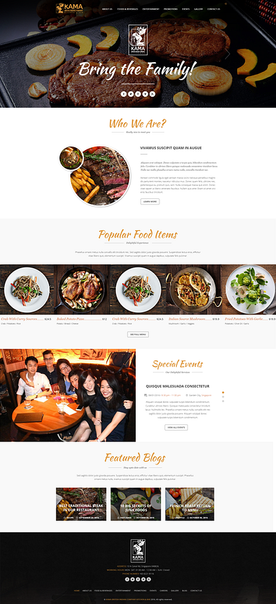 Restaurant Website - KAMA