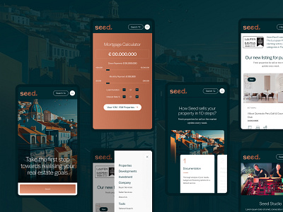 Seed Real Estate website mobile screens agency app branding design home homebuying illustration logo marketing platform real estate ui ux web
