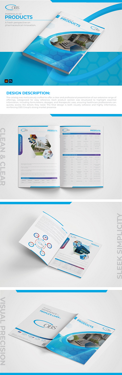 Portfolio of Products - Pharmaceutical Group branding brochure catalog graphic design product portfolio