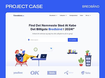 Bredband - Project Case broadcast figma header hero pahe illustration internet internet provider main page provider redesign search speed test ui ux vpn web design wifi