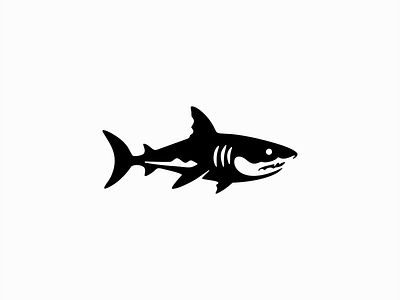 Shark Logo animal branding design emblem icon identity illustration logo marine mark nature negative space ocean power sea shark sports symbol vector