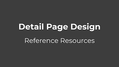 Detail page design reference resources design