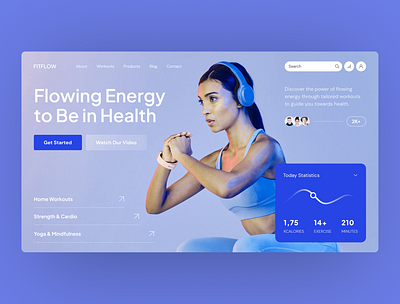 FitFlow – Fitness & Workout App Hero Section app design figma template fitness app design fitness goals fitness journey fitness motivation fitness tech fitness template health app minimalist ui modern ui ui inspiration ui showcase ui trends uiux design ux design workout app workout design