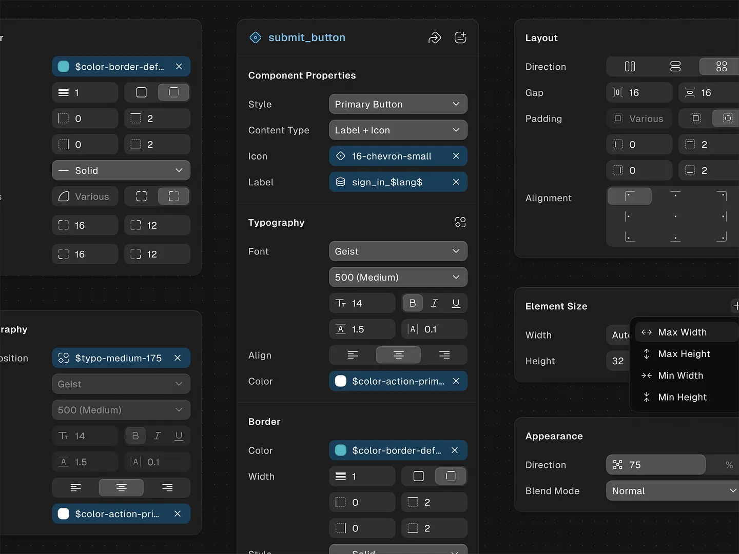 Inline Form Design: Component Properties Panel for User Interfaces