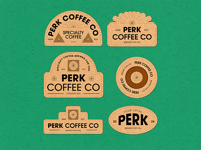 Perk Coffee Co. 2d branding coffee coffee co coffee shop design graphic design illustrator logo packaging perk