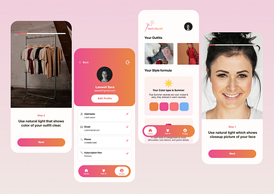 AI Clothing Recommendation App adobe xd figma mobile ui ux