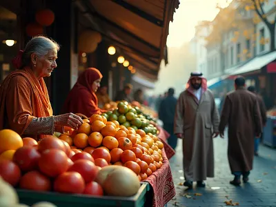 Bull Market ai image design fruit market illustration market old woman orange market photography vector