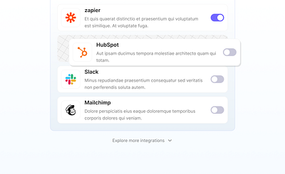 #02 Design Every Day - Integration active apps button card clean design dribbble heading integration listing minimal pinterest product simple software survey toggle ui design