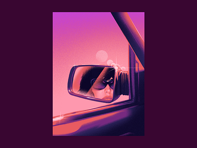 Traffic art car chrome graphic design illustration magenta pearl portrait sunset traffic