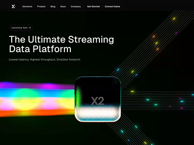 Streaming Data Platform | Hero Concept 3d animation data landing live rainbow server shaders streaming three.js web