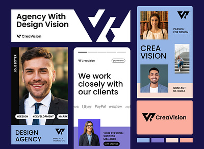 CreaVision Branding, visual identity, corporate brand design branding design figma graphic design illustration landing page logo ui uiux website