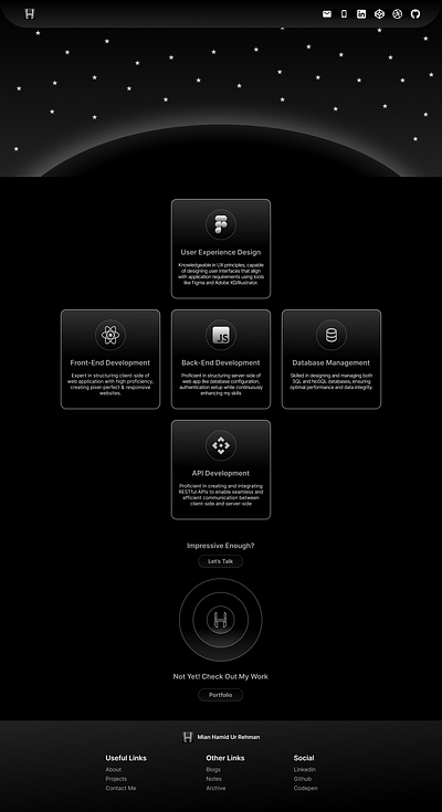 Black Theme Portfolio Website black figma graphic design portfolio theme ui ux web design website