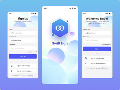 SwiftSign -Sign Up, Splash and Sign In animation digital signature e contract e signing electronicsignature legalsigning mobile app productivityapp remotesigning secure signing sign andsend sign documents sign in sign up signwith confidence smartsigning swiftsign ui