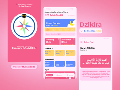 Dzikira - UI Moslem App app design dhikr dkv dzikir moslem shalat ui ui dzikir app uiux