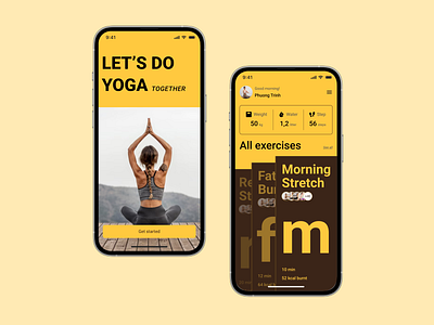 Warm and Modern Yoga APP Theme | UI Mobile APP Design creative mobile app design modern ui design ui ux design warm and modern yoga yoga app design