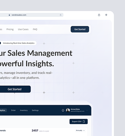 SaaS Landing Page Hero Section dashboard hero landingpage productdesign saas sales sales management ui uiux