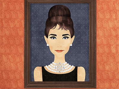 Wall art at Tiffany’s audrey hepburn breakfast at tiffanys character illustration digital illustration portrait