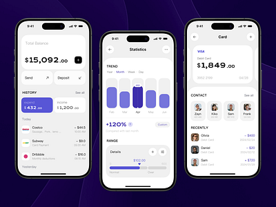 Financial App Concept app branding concept design financial graphic design purple simple ui ux