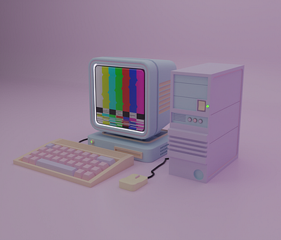 Nostalgia 3d blender blender3d computer design graphic design illustration lowpoly pastel pc