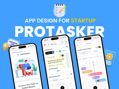 ✅ Protasker - Daily Task Management Mobile App Design 🗓️📱 app app design branding design graphic design illustration logo management app design mobile app design protasker task app task app design task management app ui ux vector wowcrafted ui wowcraftedui