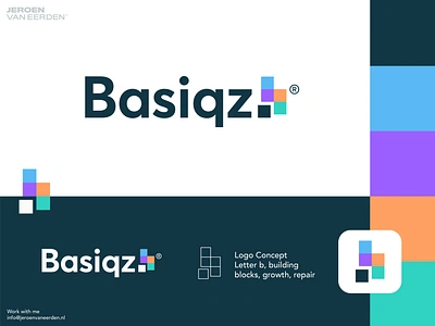 Basiqz - Logo Design b logo basic basics basiqz branding branding design care creative logo health healthcare identity design logo logo design logos mind modern logo people repair tetris visual identity design