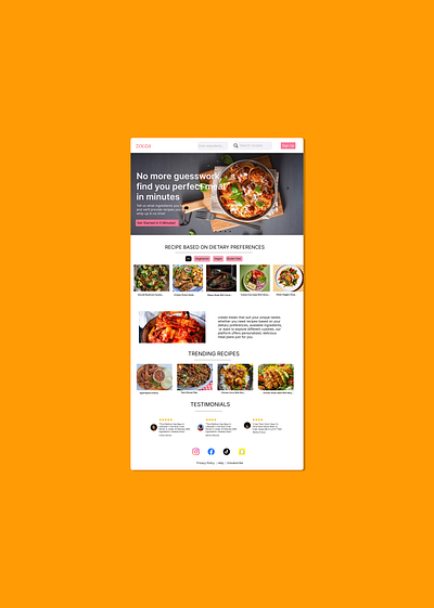 Recipe Generator Landing Page dailyui