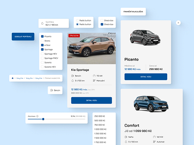 Stratos Auto - Czech Car Dealership button car cards checkbox clean components design details dropdown figma menu radio button slider ui ux