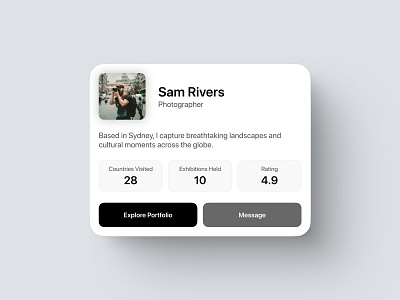 Simple profile design. clean graphic design minimalist ui webdesign